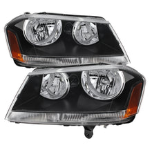 Carregar imagem no visualizador da galeria, Xtune Dodge Avenger 08-14 Crystal Headlights Black HD-JH-DA08-AM-BK