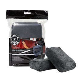 Chemical Guys Workhorse Premium Microfiber Applicator - 5in x 3in x 1.5in - Black - 2 Pack (P24)