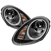 Carregar imagem no visualizador da galeria, Spyder Porsche Cayman 05-08 Headlights - Halogen Model Only - DRL LED - Black PRO-YD-P98705-DRL-BK