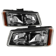 Carregar imagem no visualizador da galeria, Xtune Chevy Silverado 1500/2500/3500 03-06 Crystal Headlights Black HD-JH-CSIL03-BK-AM