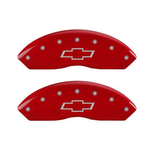 Carregar imagem no visualizador da galeria, MGP Front set 2 Caliper Covers Engraved Front Bowtie Red finish silver ch
