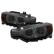 Carregar imagem no visualizador da galeria, Spyder 12-14 BMW F30 3 Series 4DR Projector Headlights - LED DRL - Smoke (PRO-YD-BMWF3012-DRL-SM)