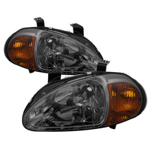 Carregar imagem no visualizador da galeria, Xtune Honda Del Sol 93-97 1Pc Amber Crystal Headlights Smoke HD-ON-HDEL93-1P-AM-SM
