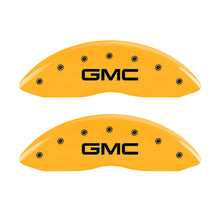 Carregar imagem no visualizador da galeria, MGP 2 Caliper Covers Engraved Front GMC Yellow Finish Black Characters 2004 GMC Canyon