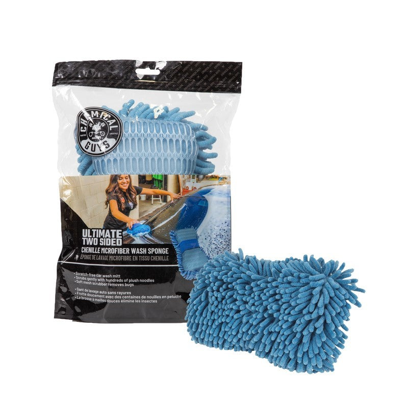 Chemical Guys Ultimate Two Sided Chenille Microfiber Wash Sponge - Blue (P12)