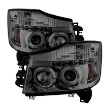 Carregar imagem no visualizador da galeria, Spyder Nissan Titan 04-14/Armada 04-07 Projector Headlights LED Halo LED Smke PRO-YD-NTI04-HL-SM